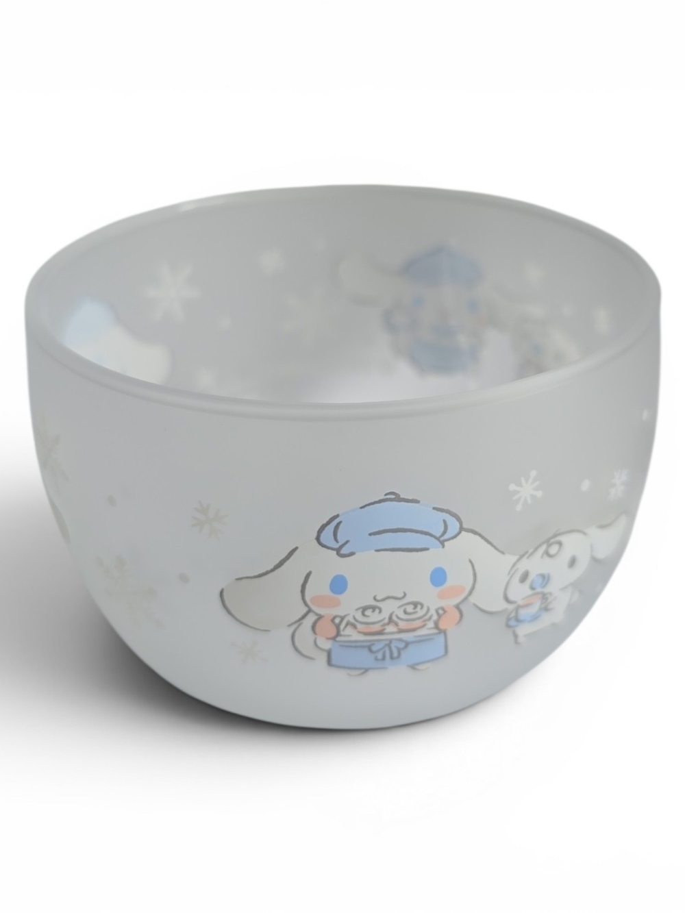 SANRIO Cinnamonroll Frosted Glass Winter Cafe Themed Bowl - Limited